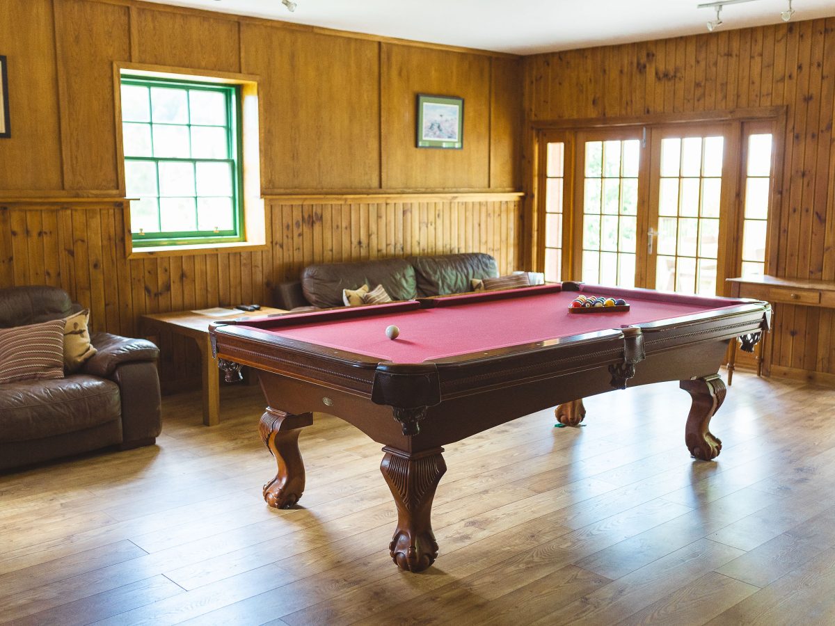 The Games Room at Ballogie House with pool table