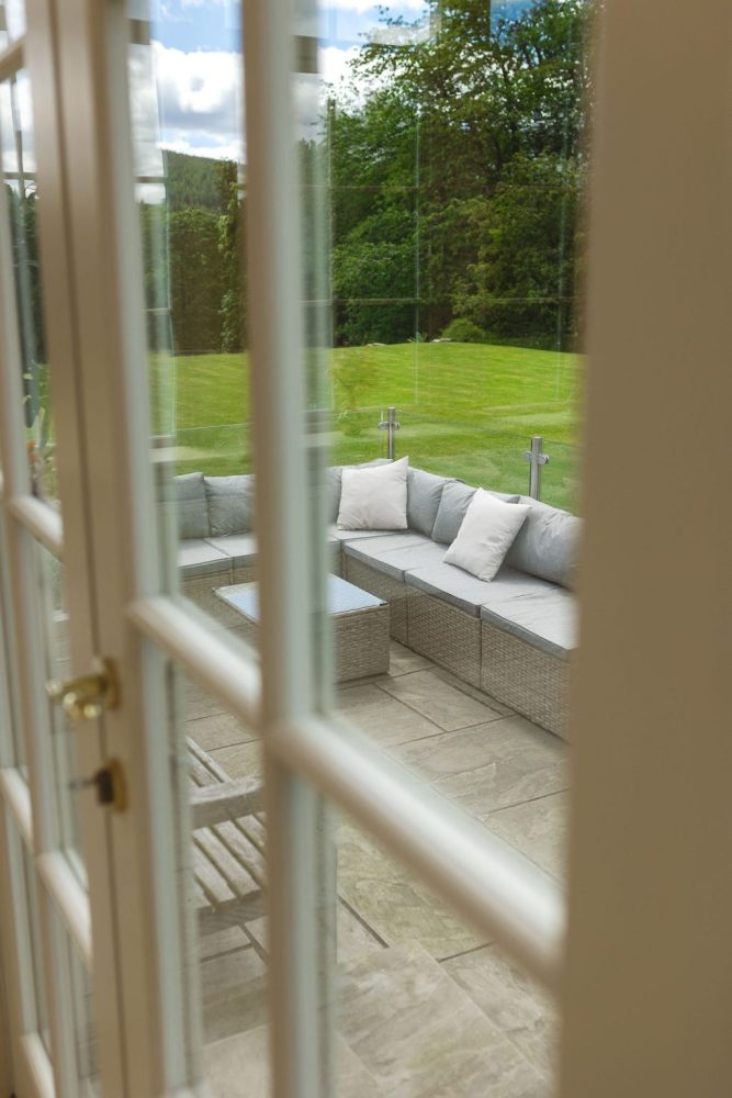 Ballogie House outdoor seating area on the patio