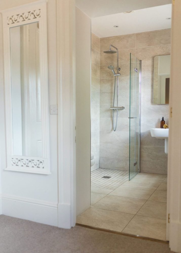 Ground floor bedroom at Ballogie House with no-step shower
